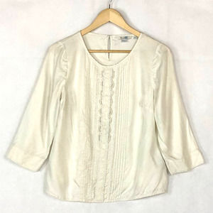 Boden Pintuck Quarter Sleeve Blouse